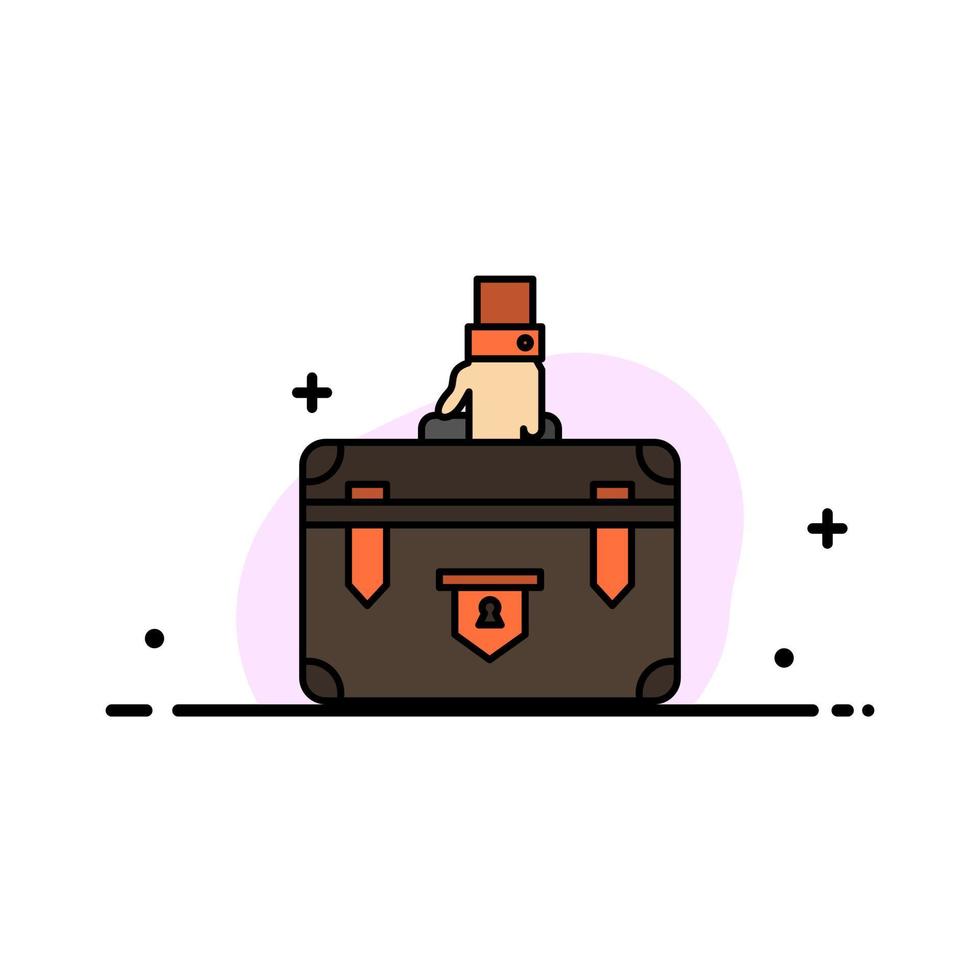 Suitcase Briefcase Business Case Documents Marketing Portfolio  Business Flat Line Filled Icon Vector Banner Template