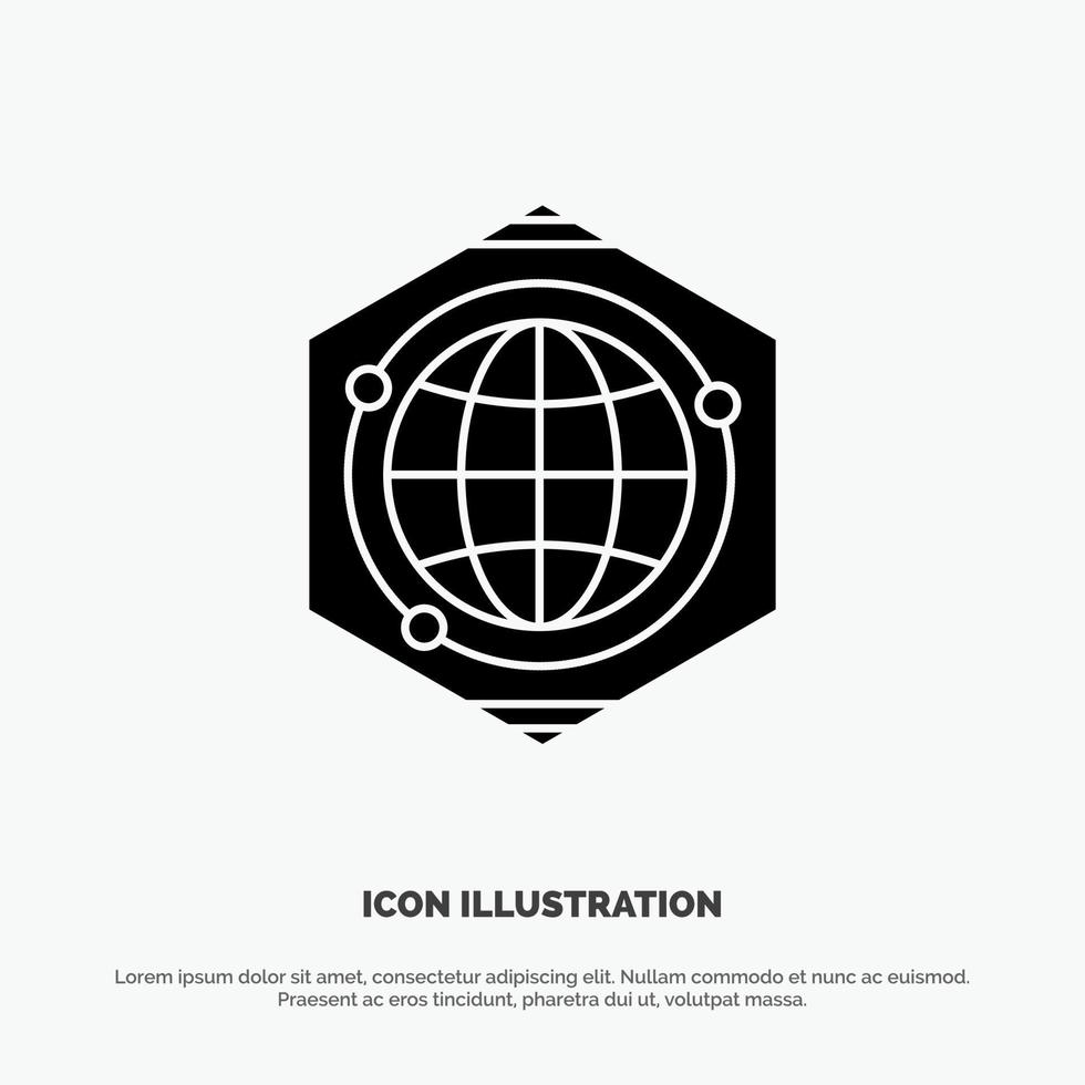 Globe Polygon Space Idea solid Glyph Icon vector