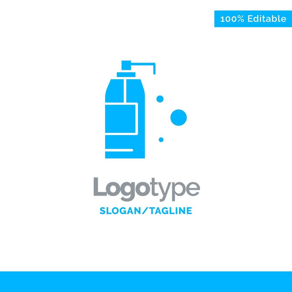 producto detergente de limpieza plantilla de logotipo sólido azul lugar para el eslogan vector