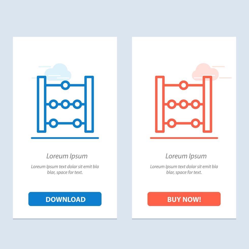 Abacus Education Math  Blue and Red Download and Buy Now web Widget Card Template vector