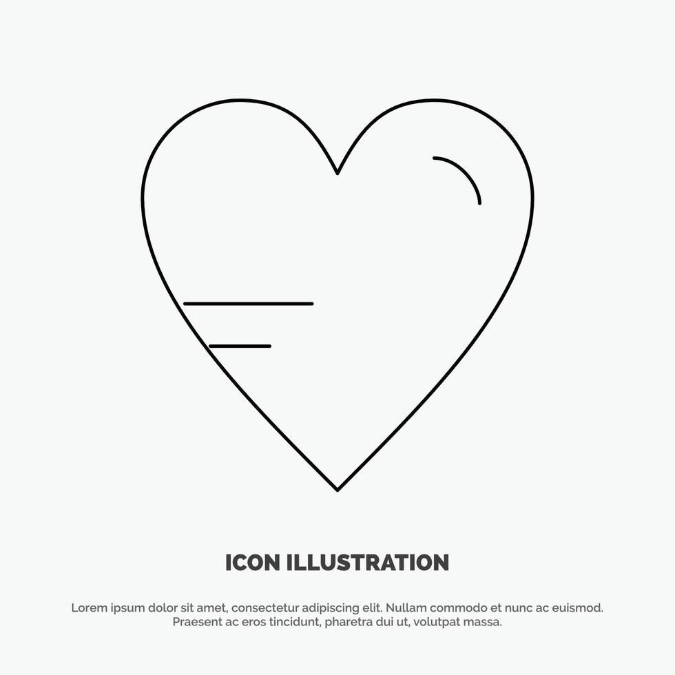 corazón amor estudio educación línea icono vector