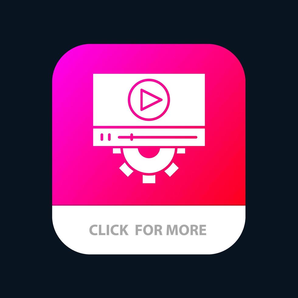Video Play Setting Design Mobile App Button Android and IOS Glyph Version vector