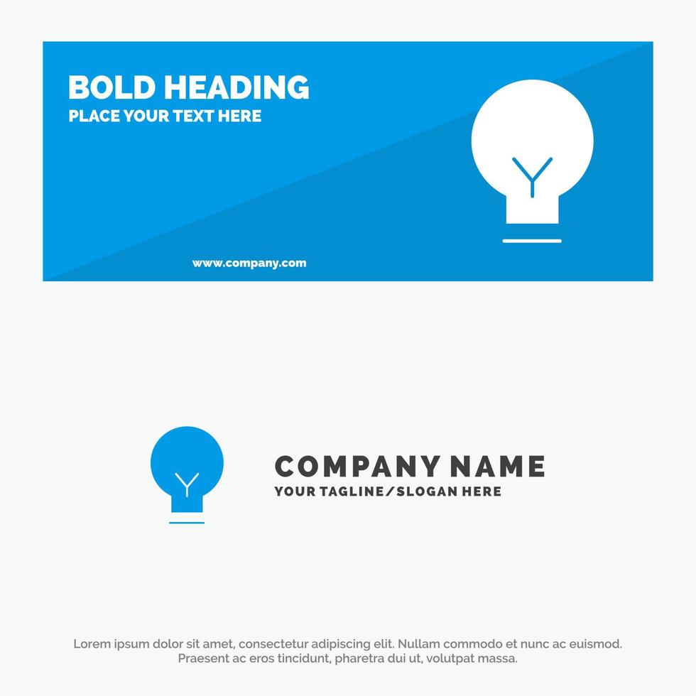 Light Bulb Basic Ui SOlid Icon Website Banner and Business Logo Template vector