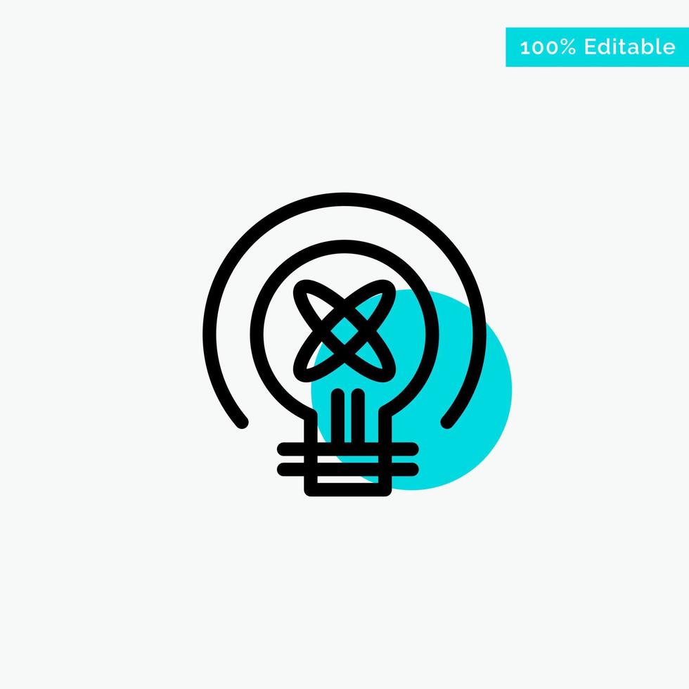 Bulb Light Idea Education turquoise highlight circle point Vector icon