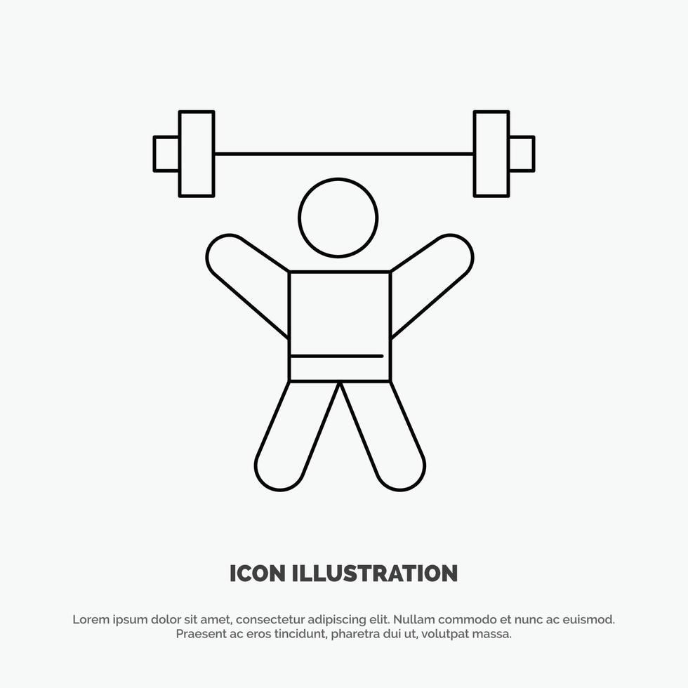 Athlete Athletics Avatar Fitness Gym Line Icon Vector