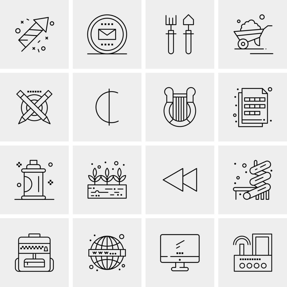 16 iconos de negocios universales vector ilustración de icono creativo para usar en proyectos relacionados con la web y dispositivos móviles