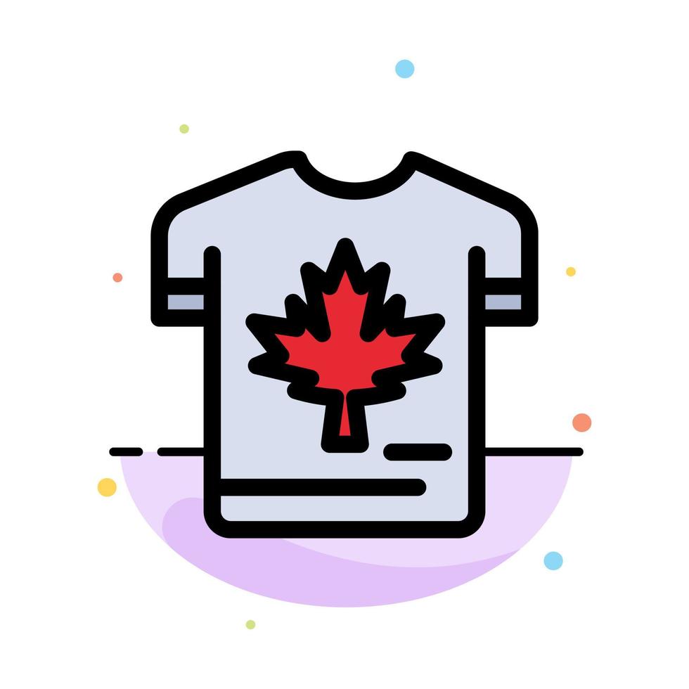 Shirt Autumn Canada Leaf Maple Abstract Flat Color Icon Template vector