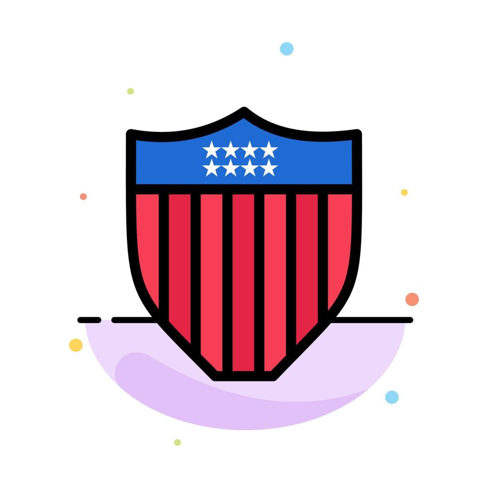 American Shield Security Usa Abstract Flat Color Icon Template vector