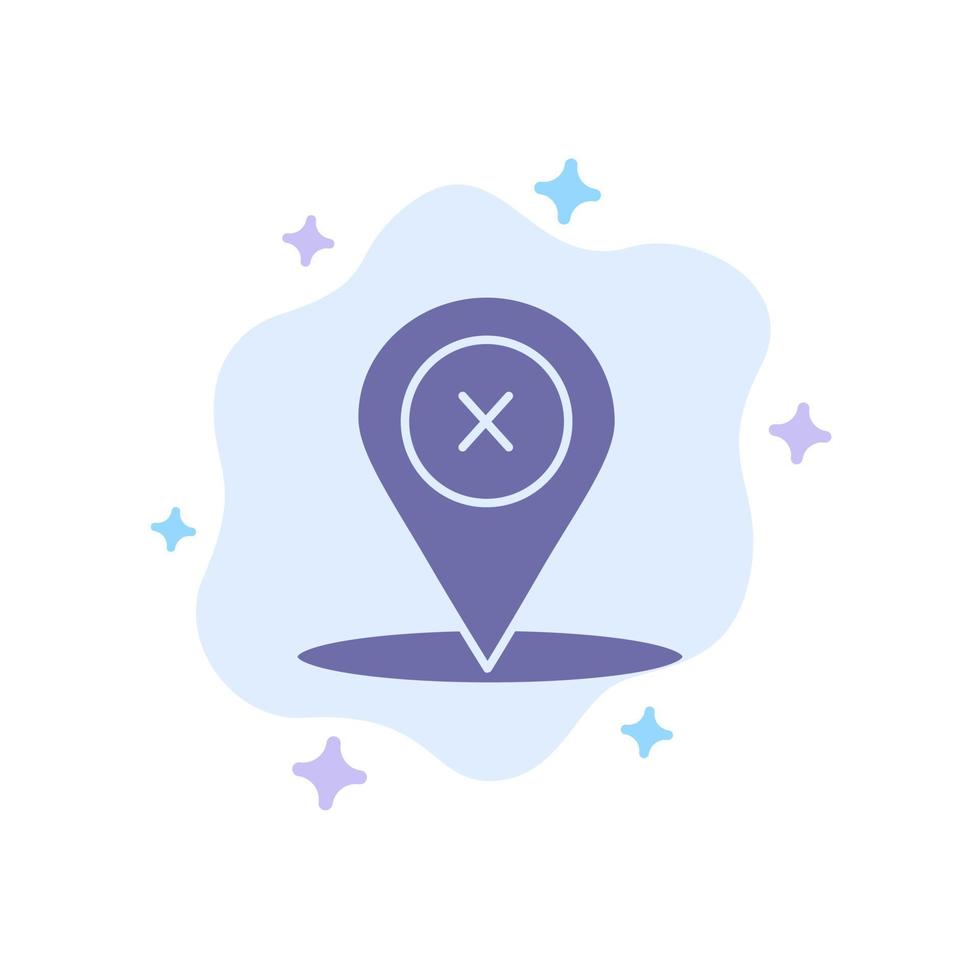 Location Navigation Place delete Blue Icon on Abstract Cloud Background vector