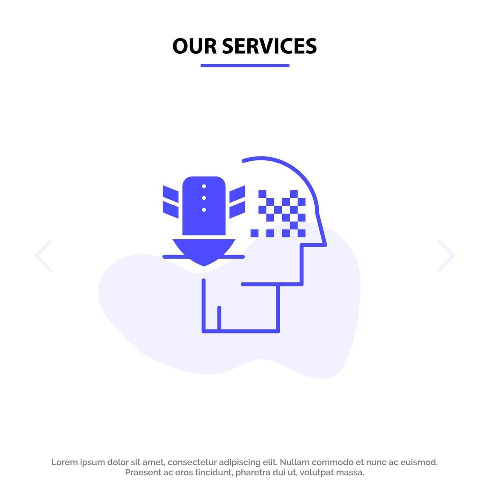 Our Services Personal Data Protection Personal Protection Security Solid Glyph Icon Web card Template vector