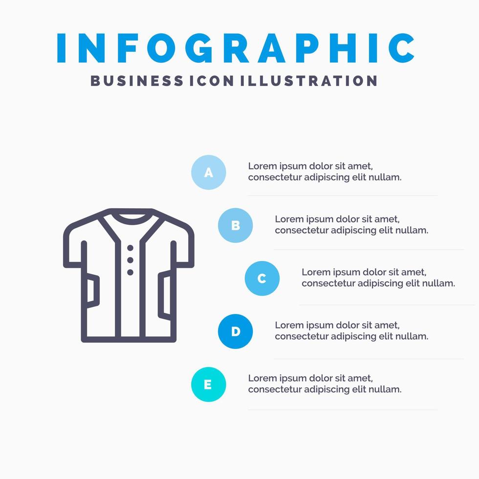 Cloth Clothing Digital Electronic Fabric Line icon with 5 steps presentation infographics Background vector