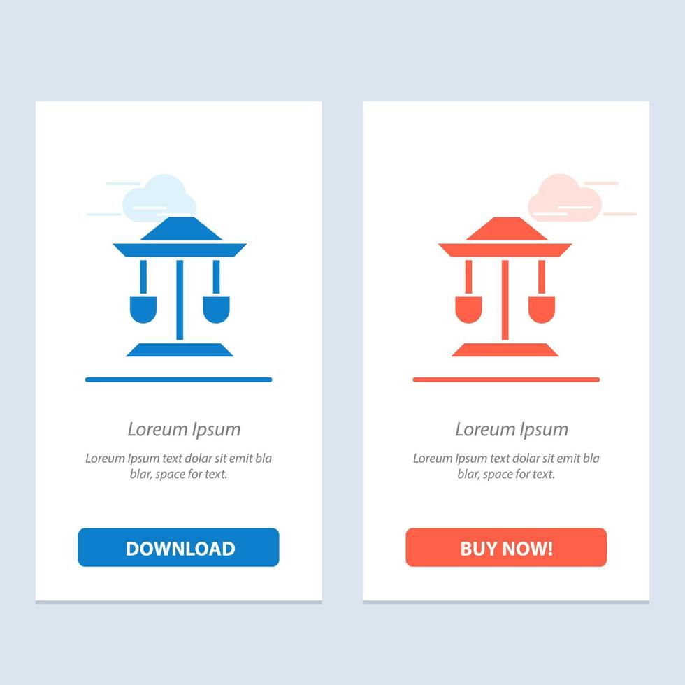 Drum Well Law Balance  Blue and Red Download and Buy Now web Widget Card Template vector