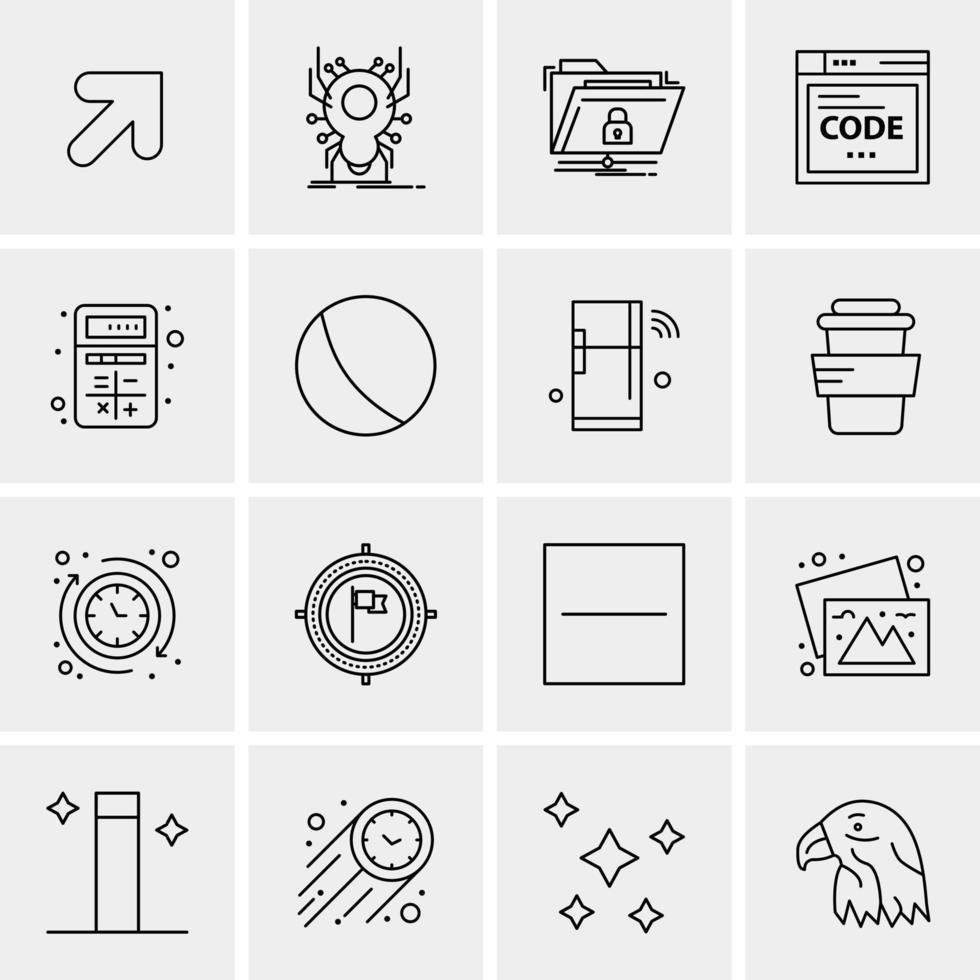 16 iconos de negocios universales vector ilustración de icono creativo para usar en proyectos relacionados con la web y dispositivos móviles