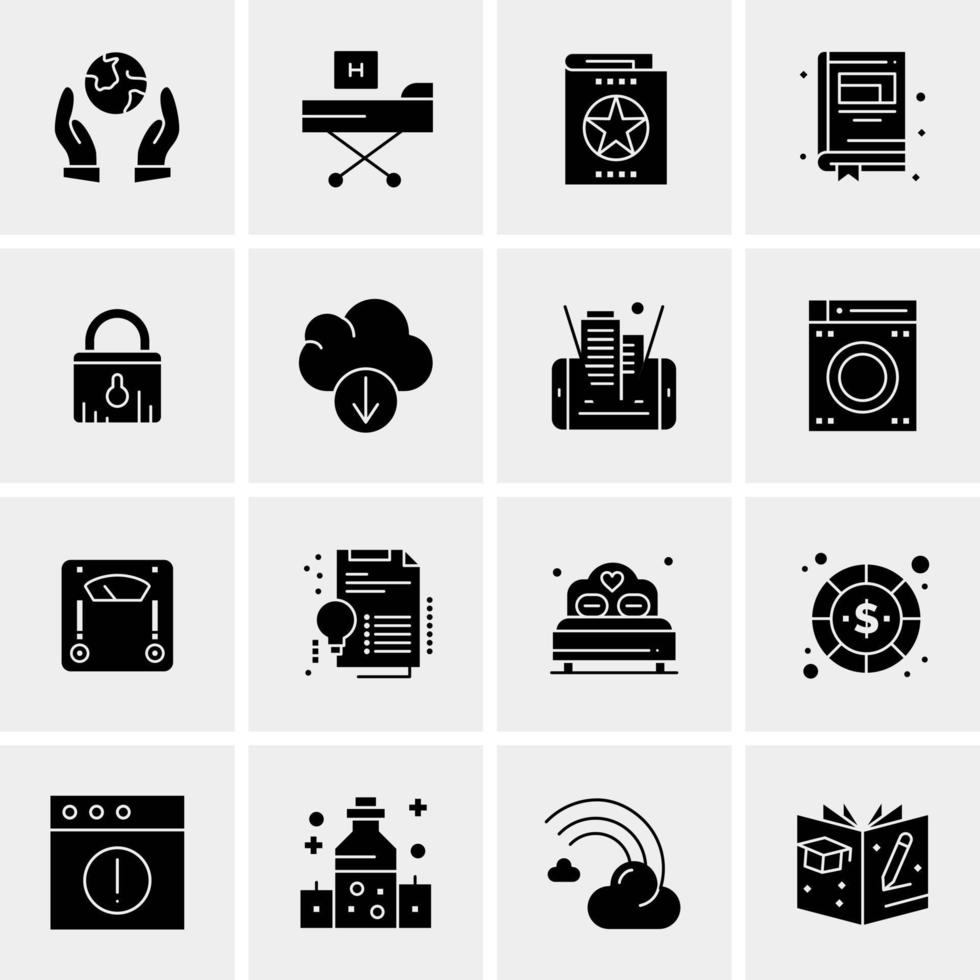 16 iconos de negocios universales vector ilustración de icono creativo para usar en proyectos relacionados con la web y dispositivos móviles