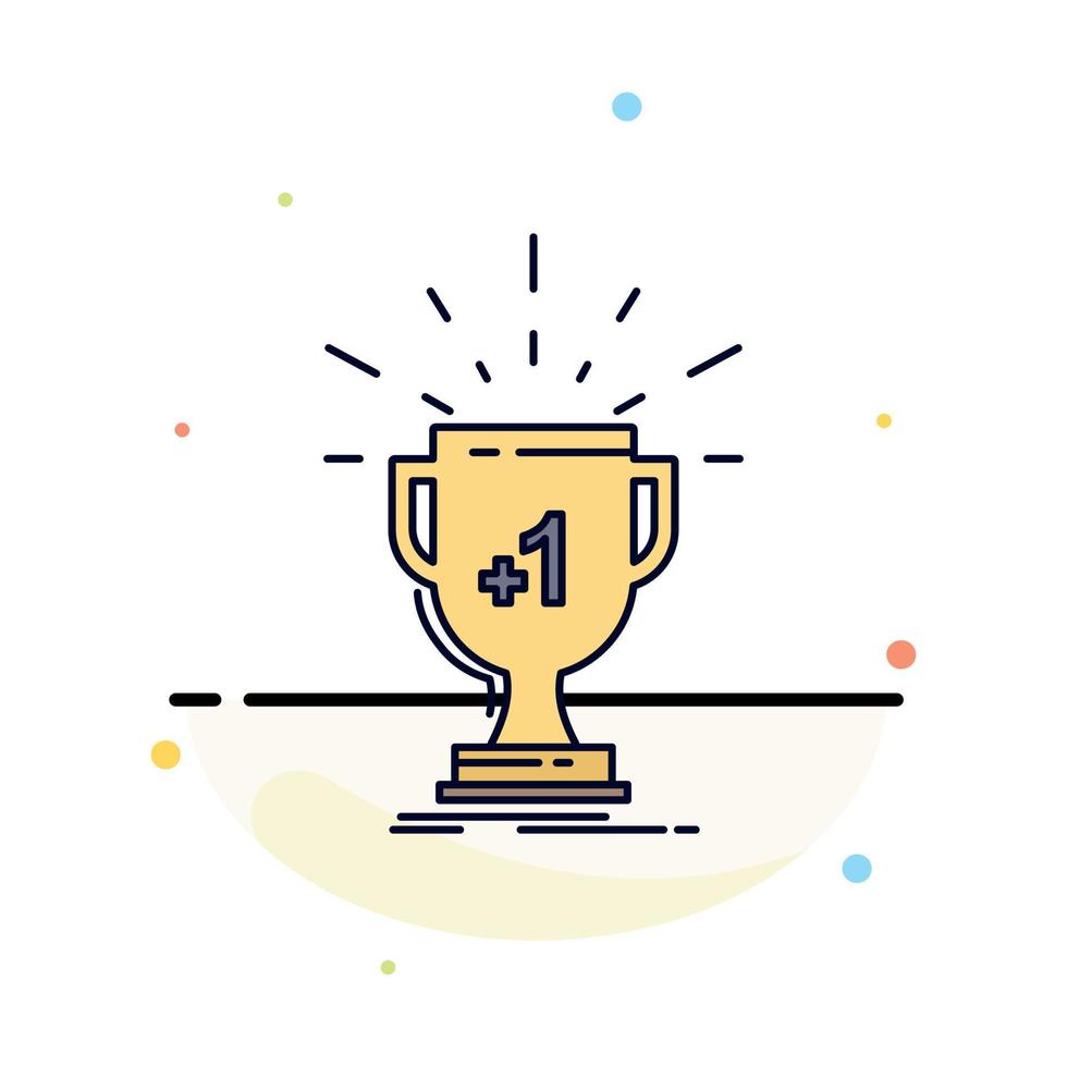 award trophy win prize first Flat Color Icon Vector