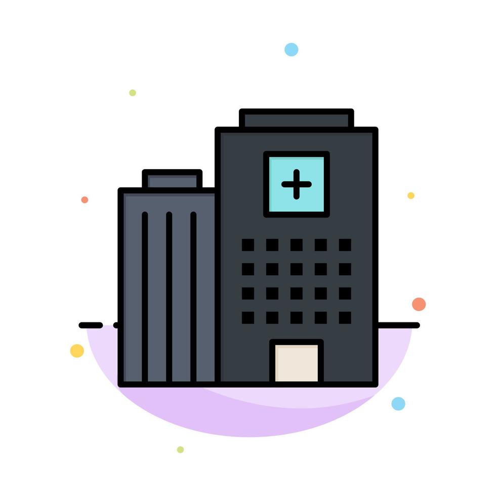 Hospital Medical Building Care Abstract Flat Color Icon Template vector