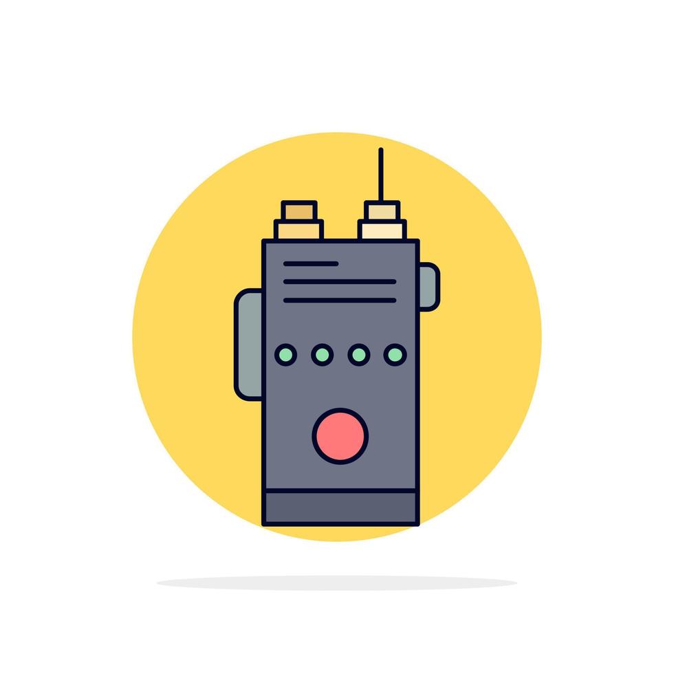 walkie talkie communication radio camping Flat Color Icon Vector