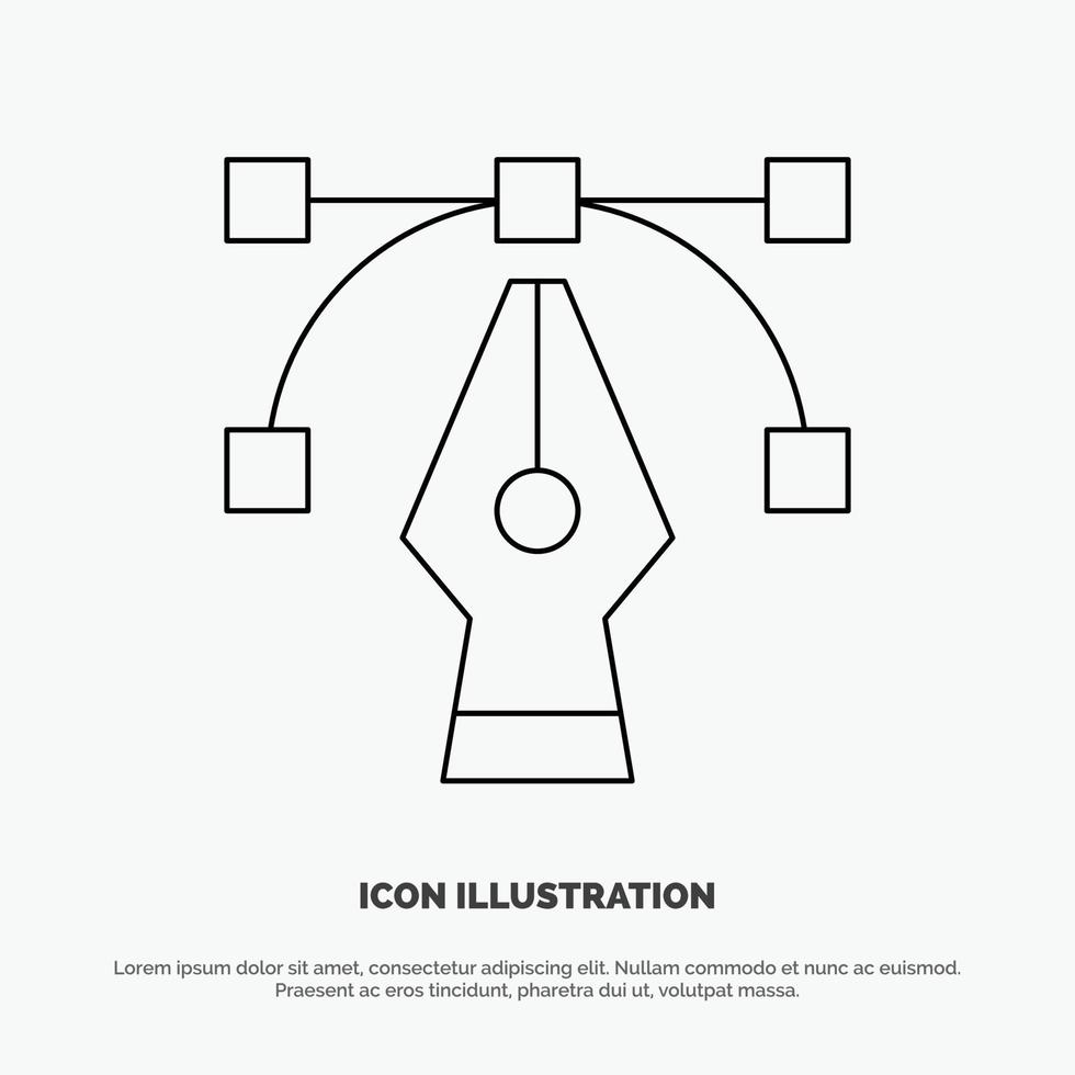Design Graphic Tool Line Icon Vector