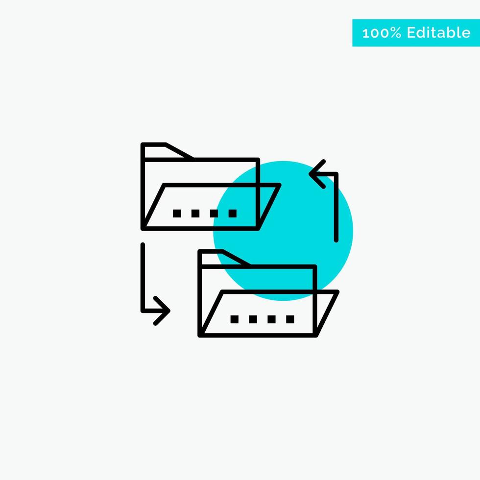 Folder Document File File Sharing Sharing turquoise highlight circle point Vector icon