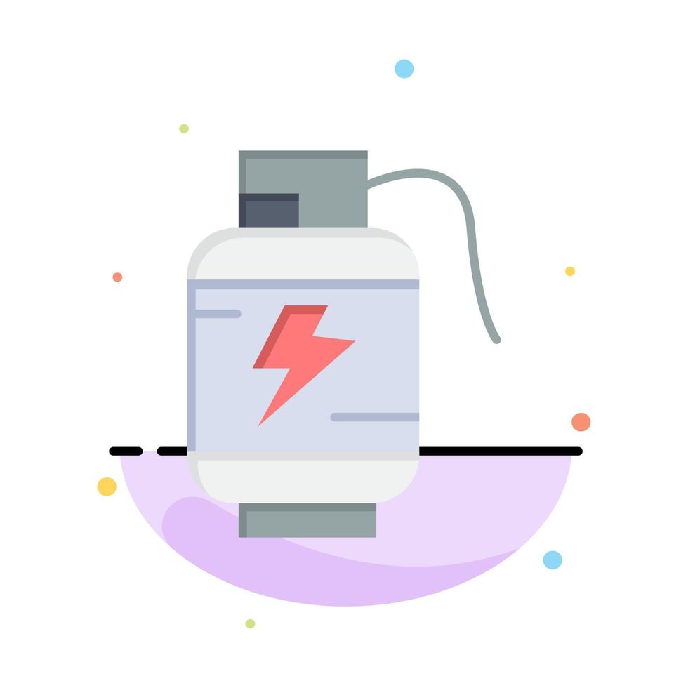 Accumulator Battery Power Charge Abstract Flat Color Icon Template vector