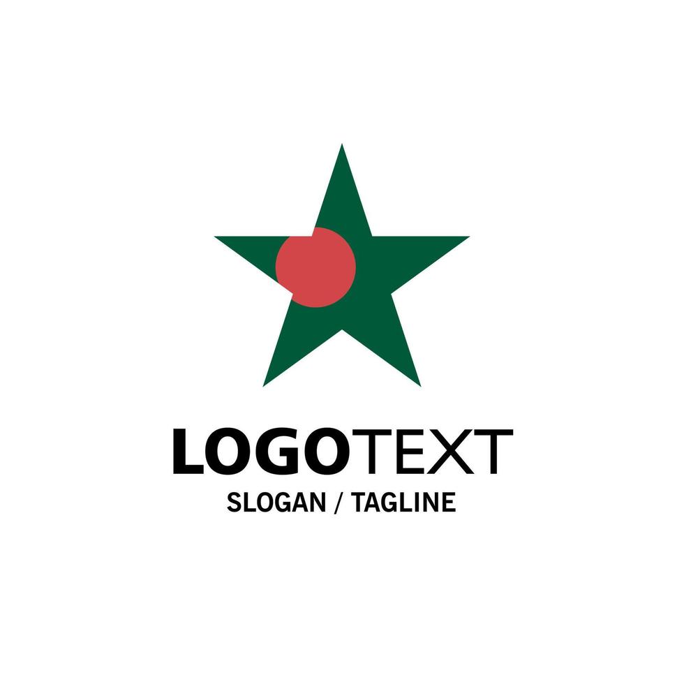 Bangladesh Flag Star Business Logo Template Flat Color vector
