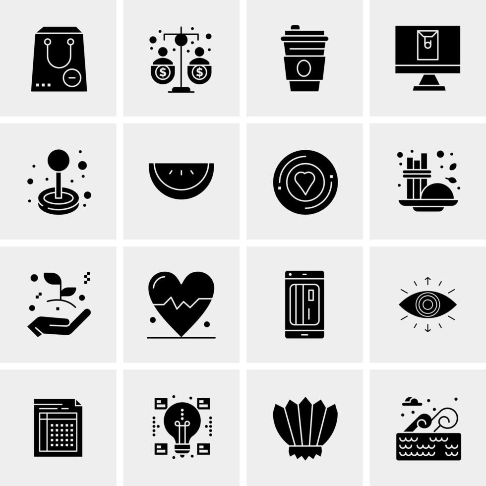 16 iconos de negocios universales vector ilustración de icono creativo para usar en proyectos relacionados con la web y dispositivos móviles