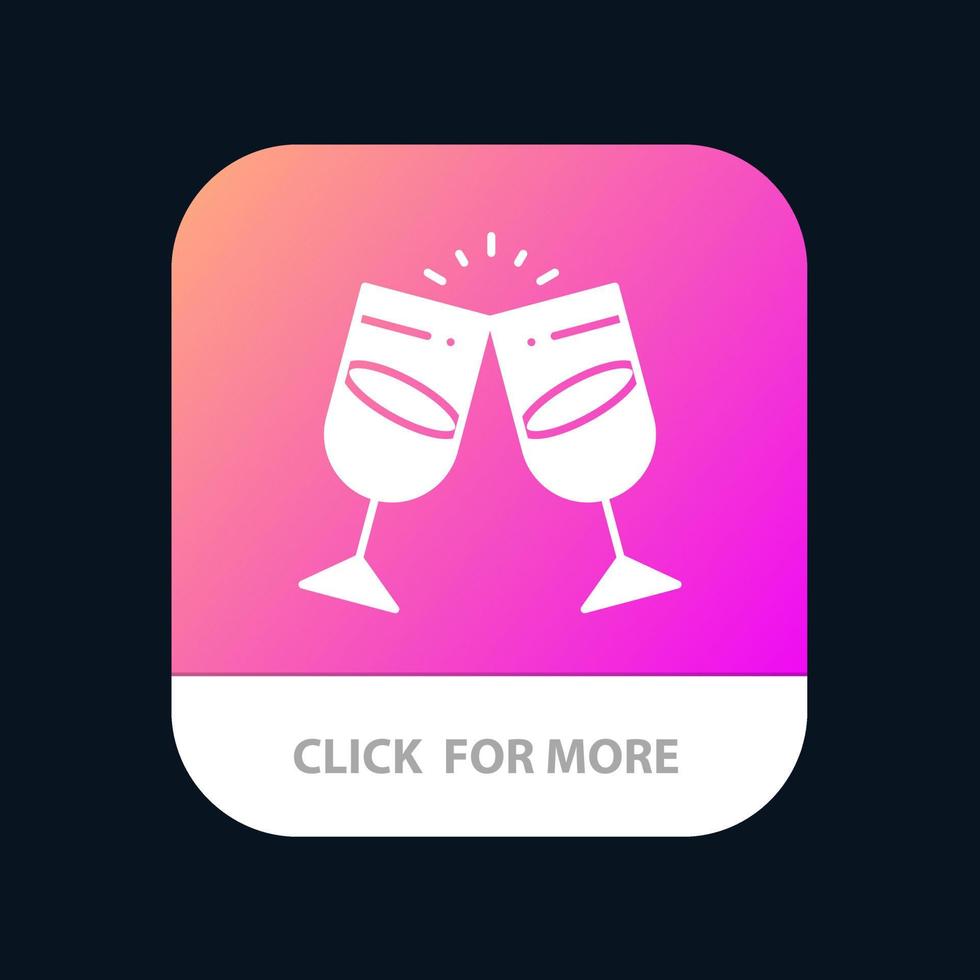 Drink Alcohol Juice Romantic Couple Mobile App Button Android and IOS Glyph Version vector