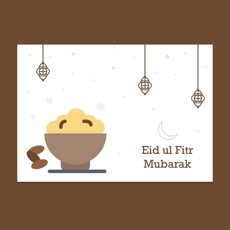 Eid Mubarak greeting Card Illustration vector