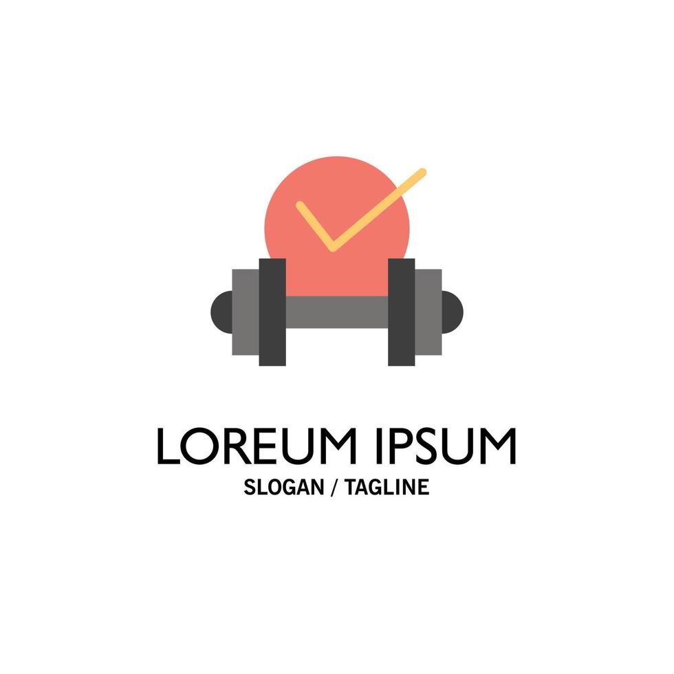 Dumbbell Healthcare Dumb Sport Business Logo Template Flat Color vector