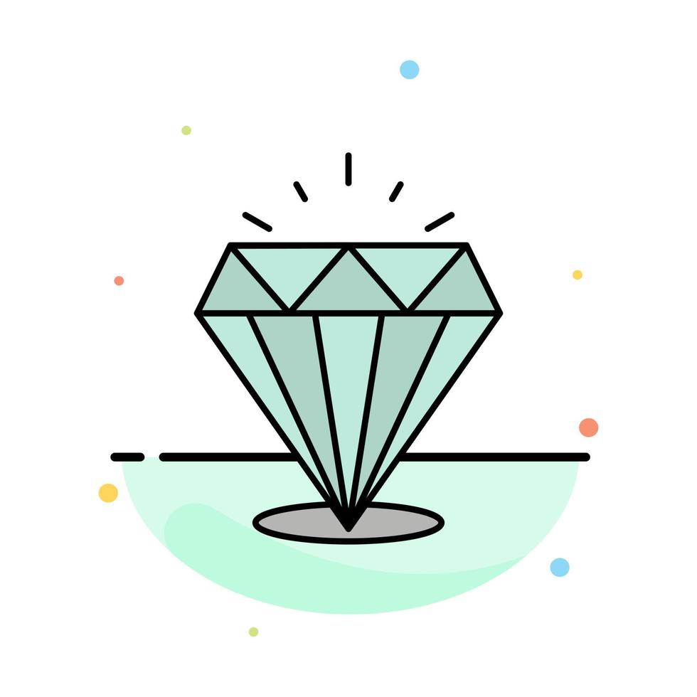 Diamond Shine Expensive Stone Abstract Flat Color Icon Template vector