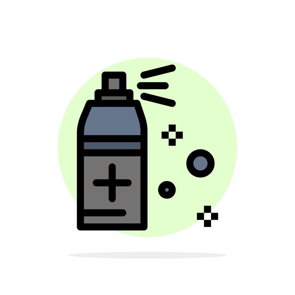 icono de color plano de fondo de círculo abstracto de spray de limpieza de botellas vector