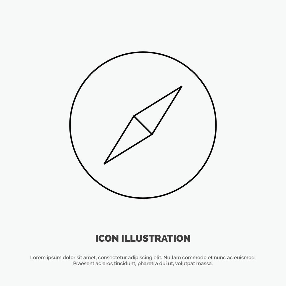 Instagram Compass Navigation Line Icon Vector