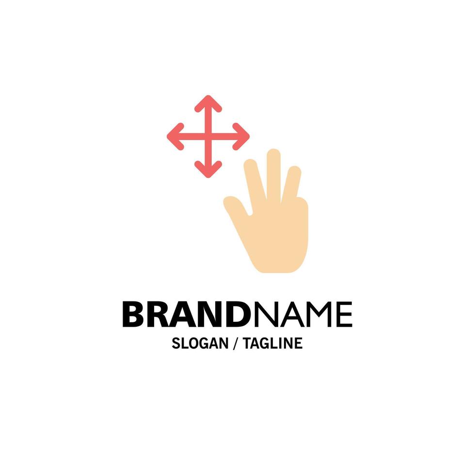 Three Finger Gestures Hold Business Logo Template Flat Color vector