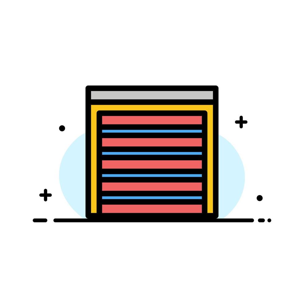 Door City Construction House  Business Flat Line Filled Icon Vector Banner Template