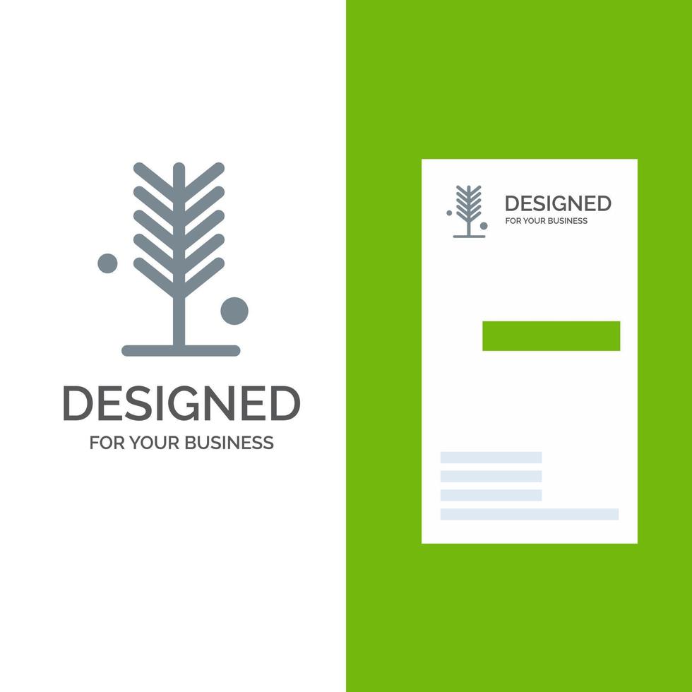 entorno ecológico naturaleza árbol de verano diseño de logotipo gris y plantilla de tarjeta de visita vector