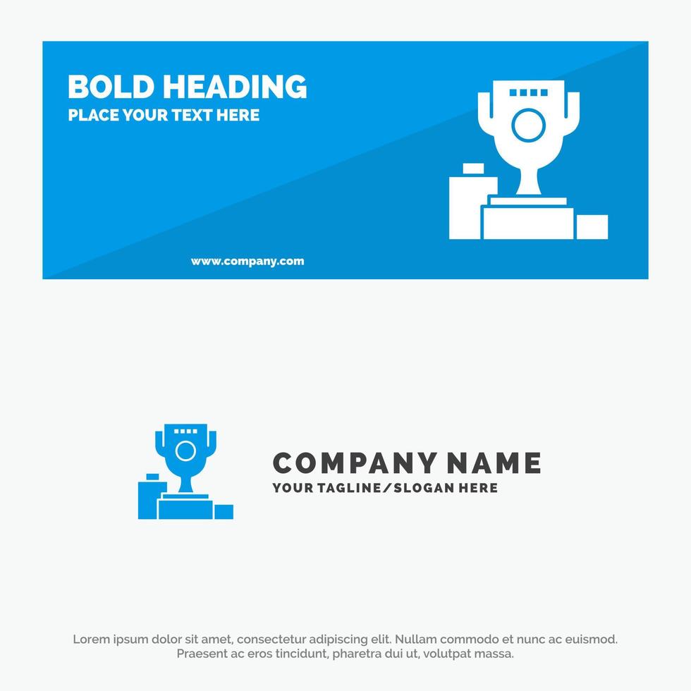 Bowl Ceremony Champion Cup Goblet SOlid Icon Website Banner and Business Logo Template vector