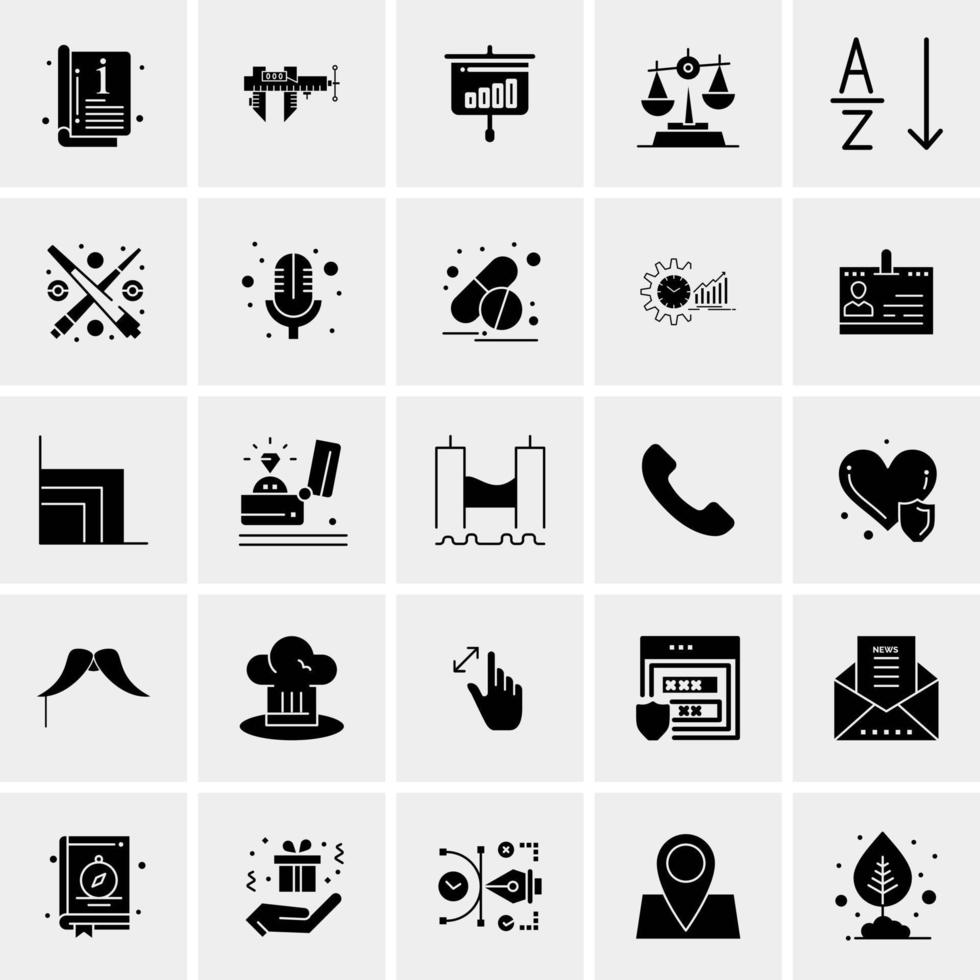 25 iconos de negocios universales vector ilustración de icono creativo para usar en proyectos relacionados con la web y dispositivos móviles