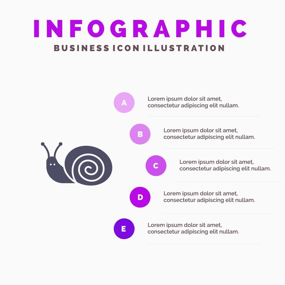 error pascua caracol primavera sólido icono infografía 5 pasos presentación antecedentes vector