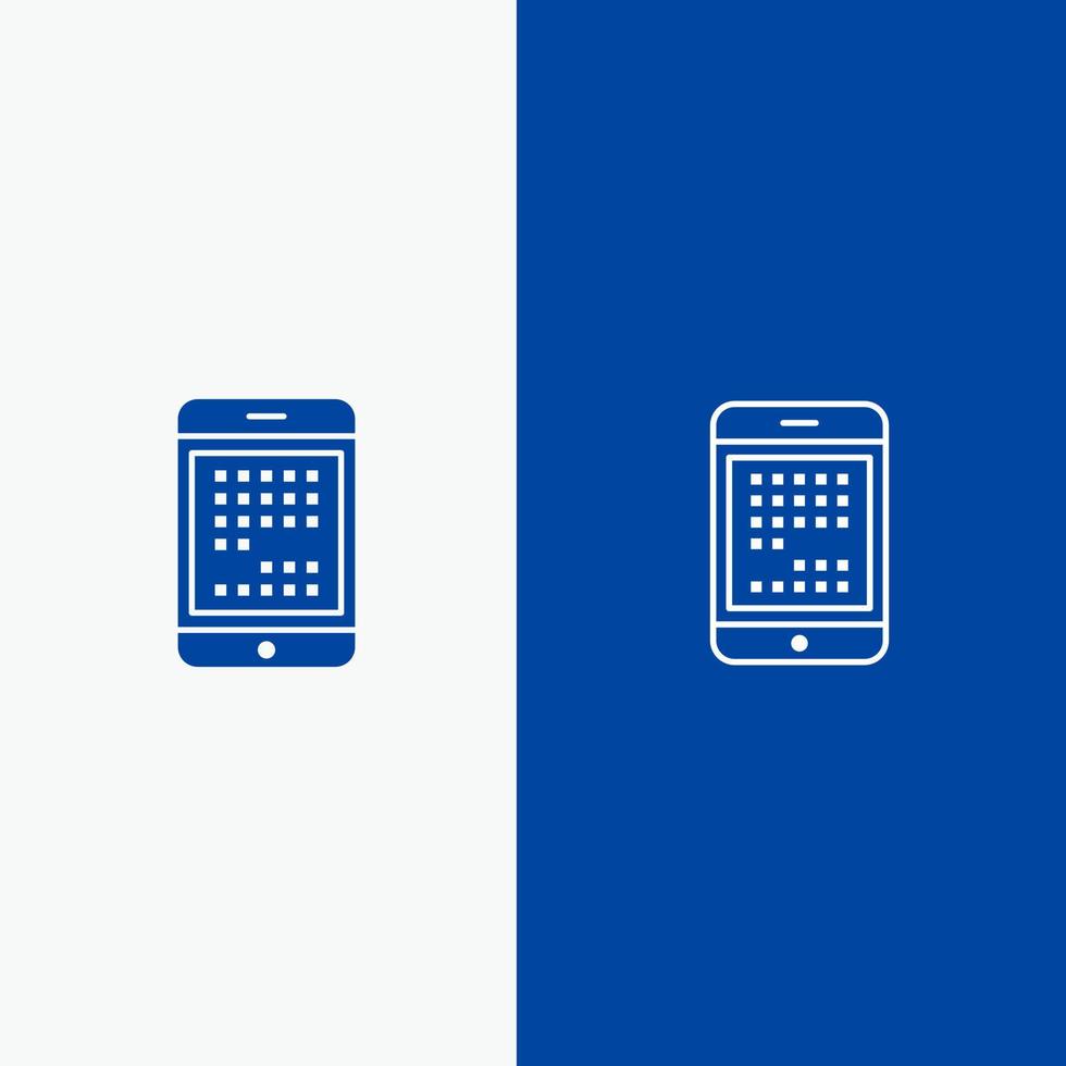 Phone Computer Device Digital Ipad Mobile Line and Glyph Solid icon Blue banner Line and Glyph Solid icon Blue banner vector