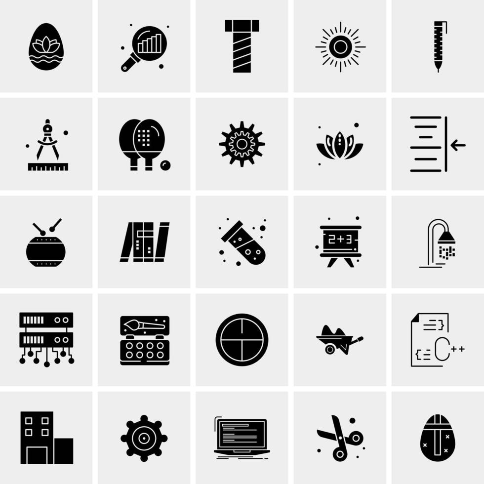 25 iconos de negocios universales vector ilustración de icono creativo para usar en proyectos relacionados con la web y dispositivos móviles