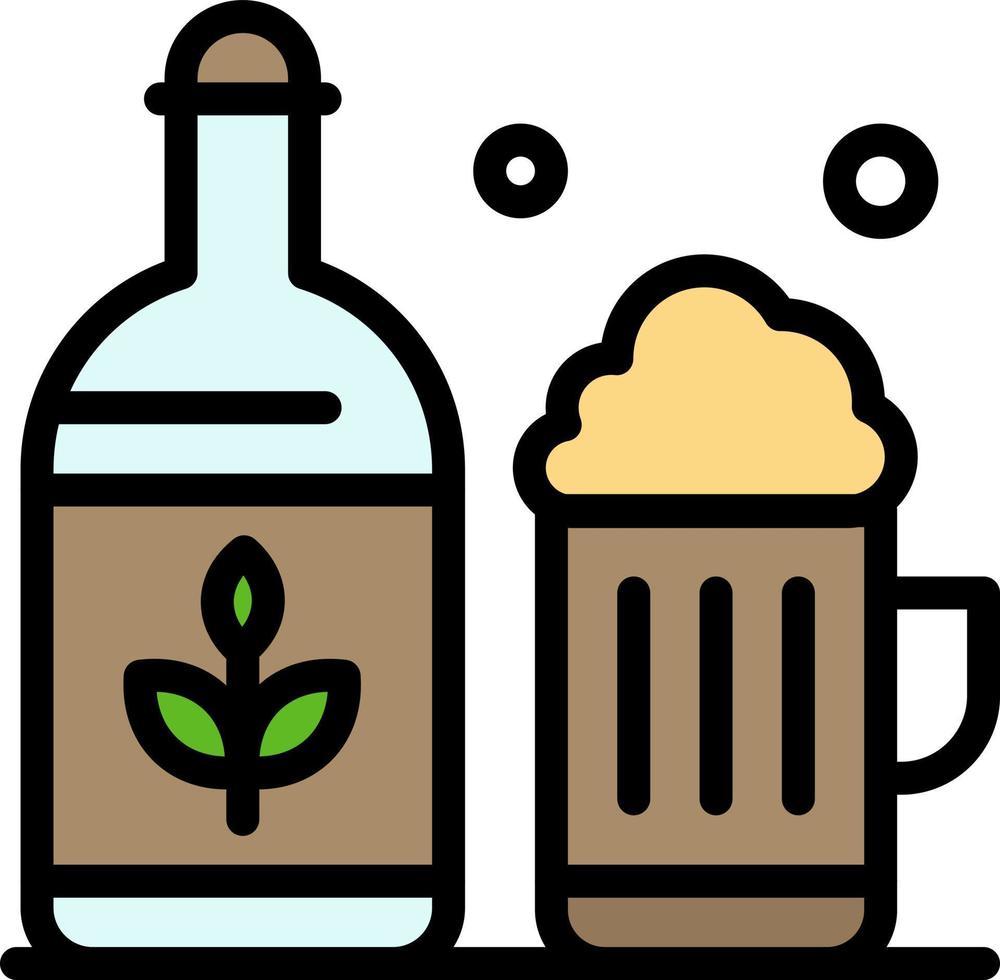 cerveza botella taza irlanda color plano icono vector icono banner plantilla