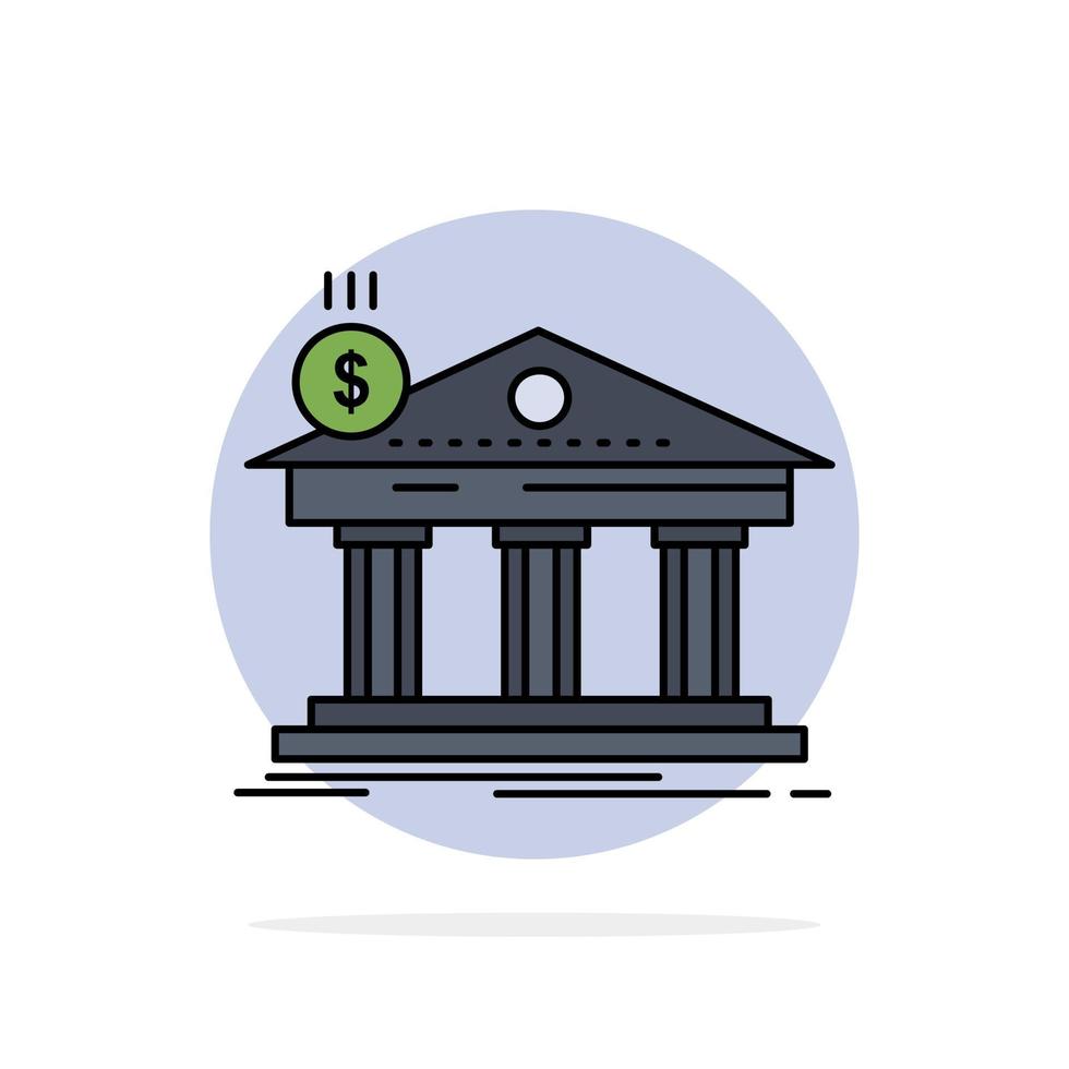 Architecture bank banking building federal Flat Color Icon Vector