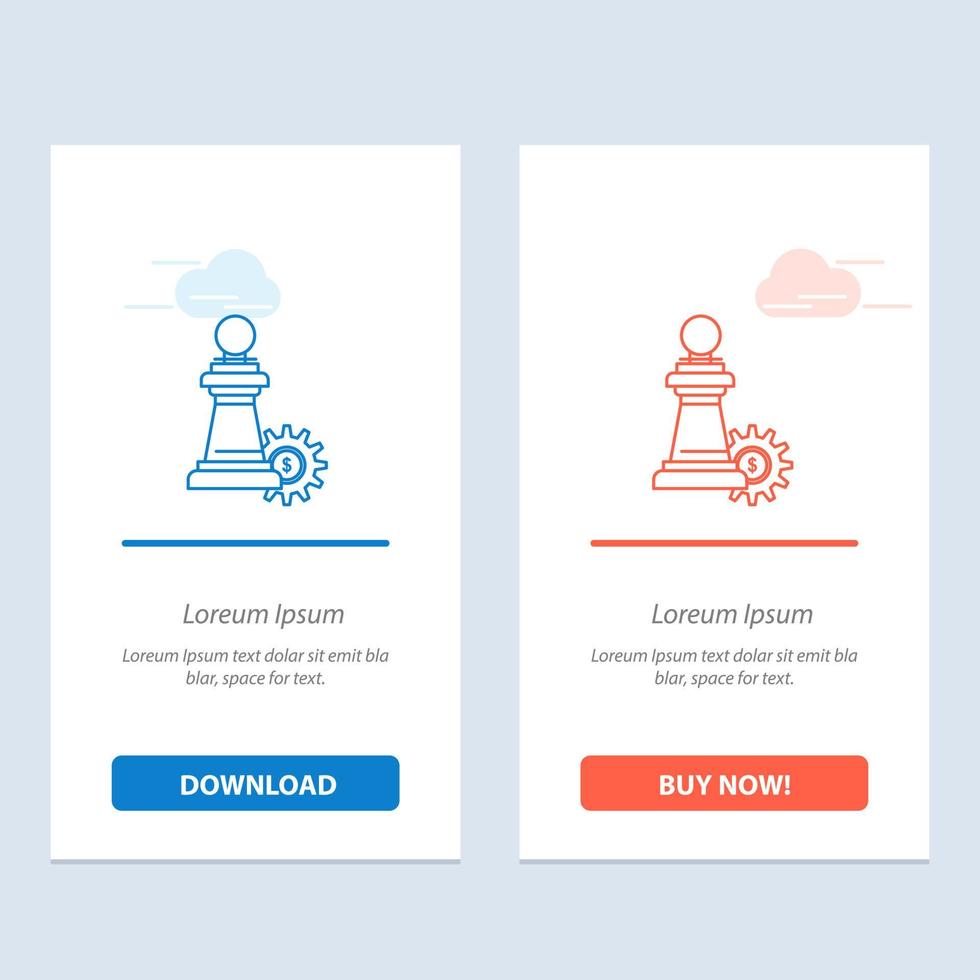 Chess Business Strategy Success  Blue and Red Download and Buy Now web Widget Card Template vector