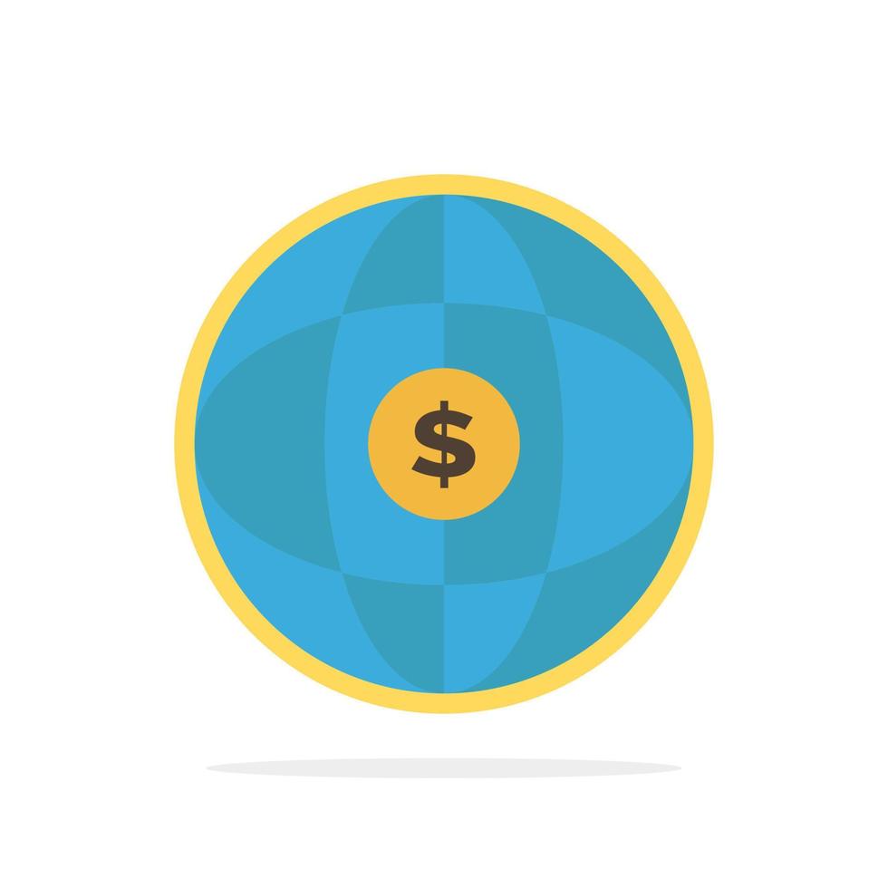 World Globe Internet Dollar Abstract Circle Background Flat color Icon vector
