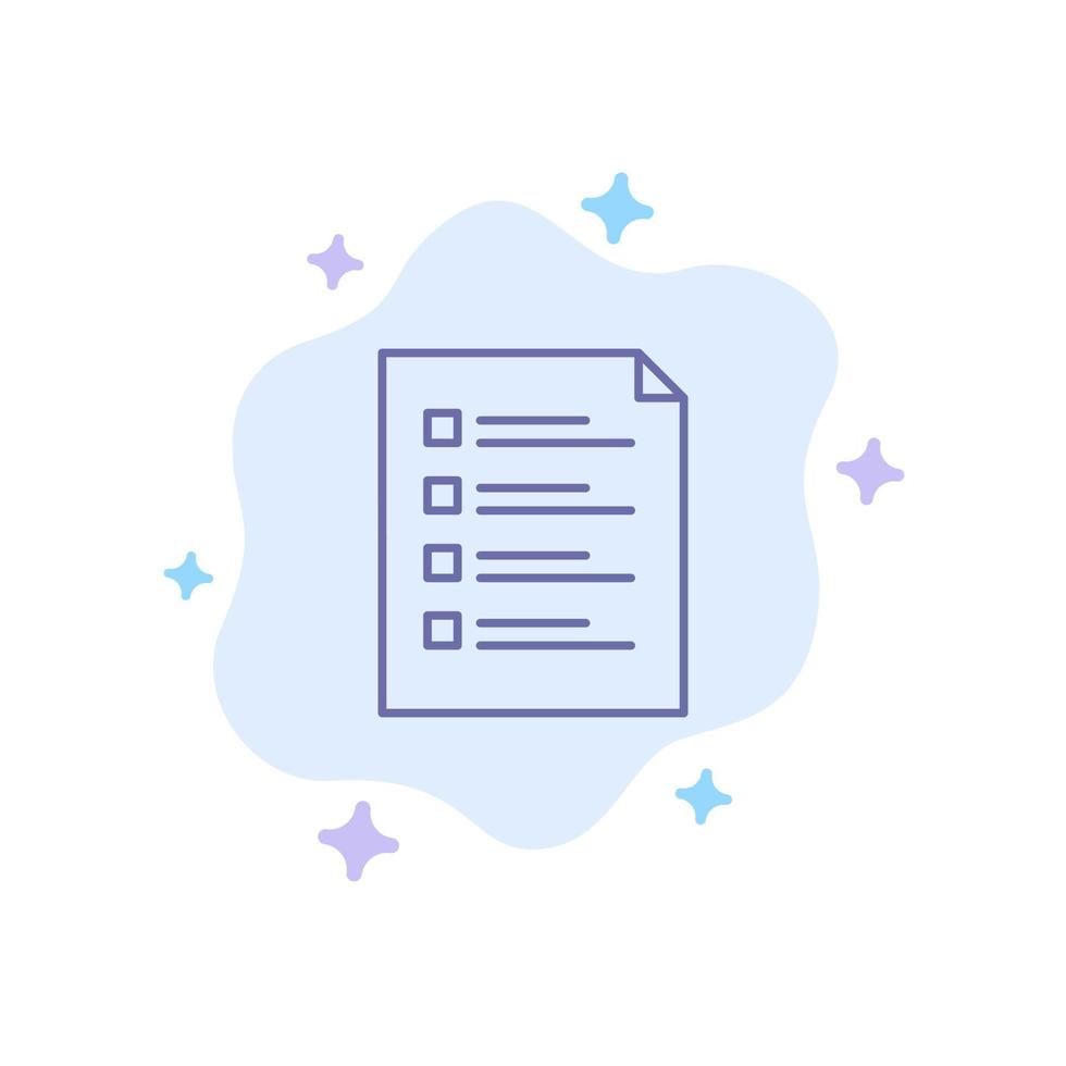 Checklist Check File List Page Task Testing Blue Icon on Abstract Cloud Background vector