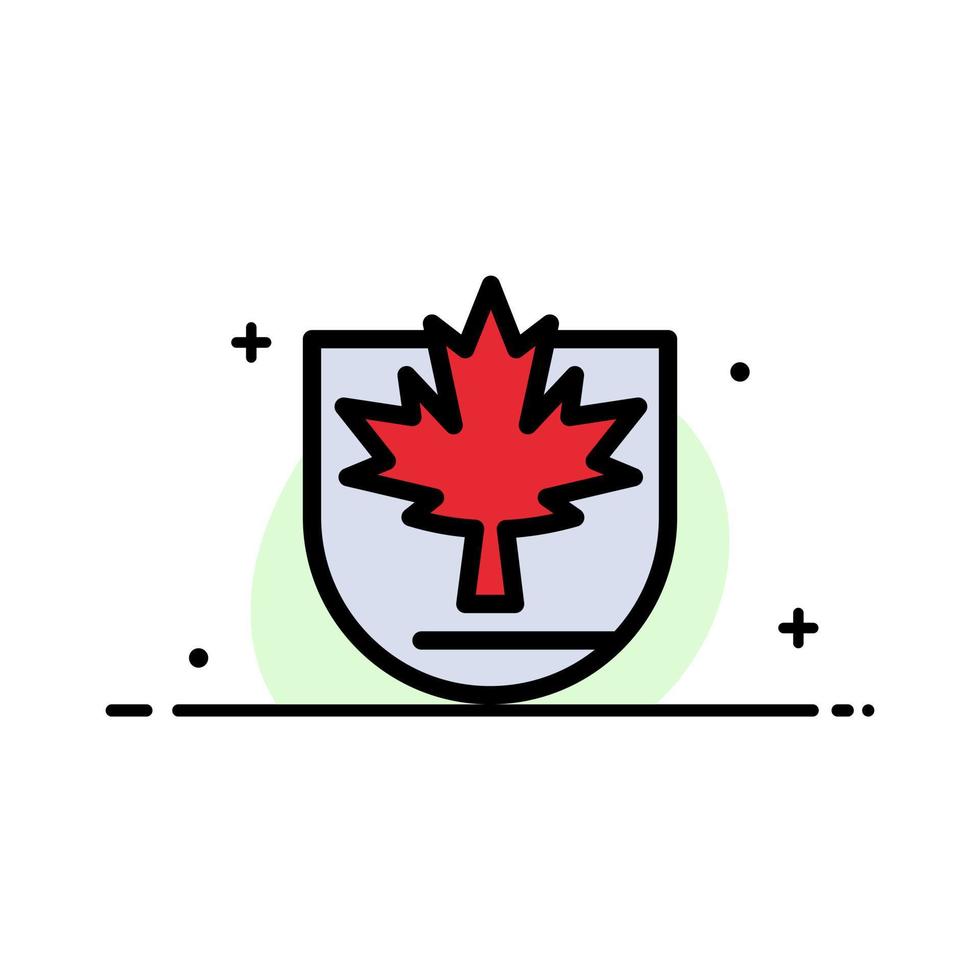 seguridad hoja canadá escudo negocio línea plana icono lleno vector banner plantilla