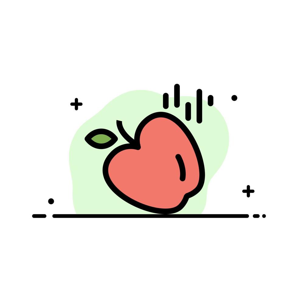 plantilla de banner de vector de icono lleno de línea plana de negocio de ciencia de alimentos de manzana