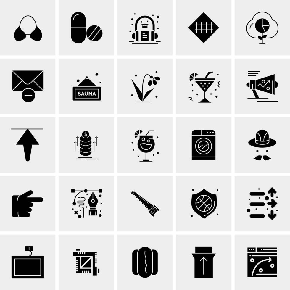 25 iconos de negocios universales vector ilustración de icono creativo para usar en proyectos relacionados con la web y dispositivos móviles