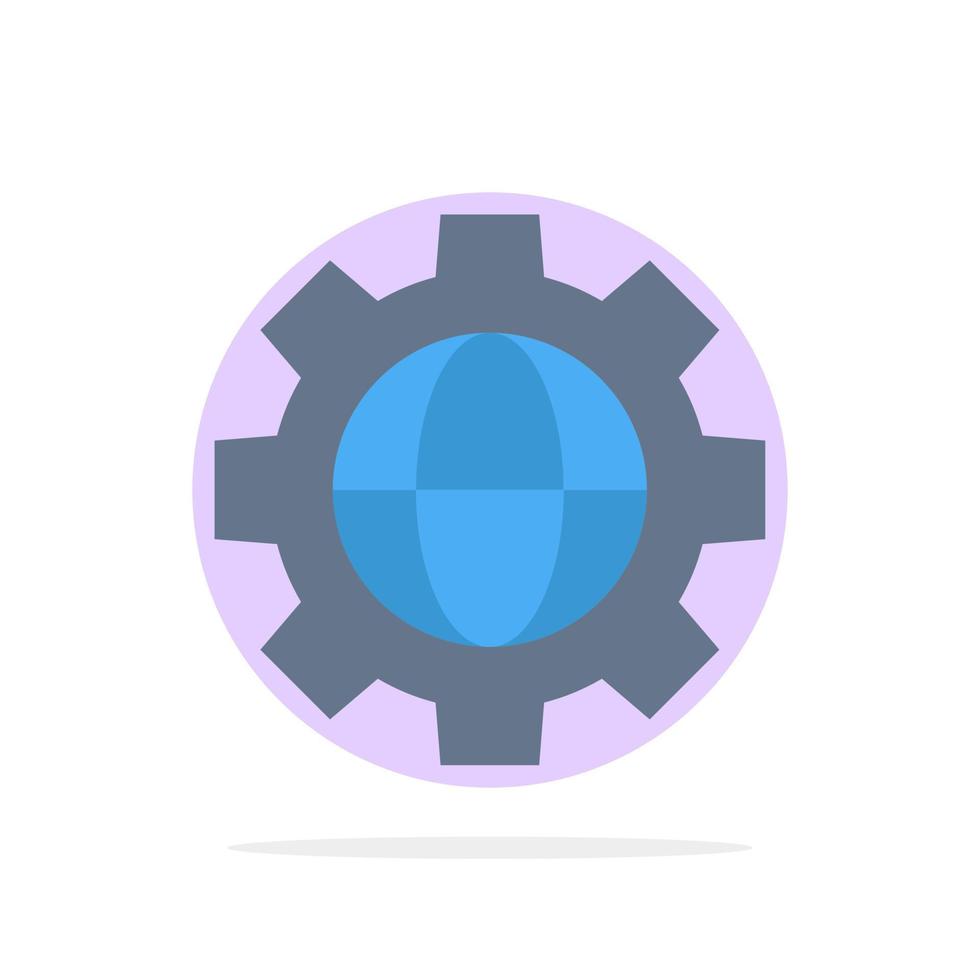Gear Setting Globe Abstract Circle Background Flat color Icon vector
