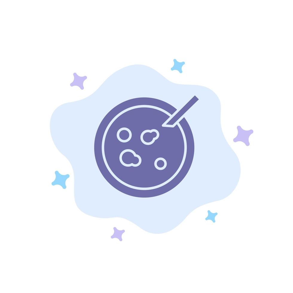 Petri Dish Analysis Medical Blue Icon on Abstract Cloud Background vector